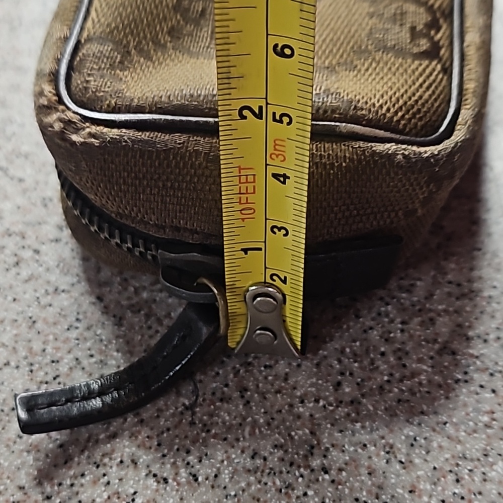 Gucci Metallic Copper Dark Brown Monogram Long Zip Pouch Case Bag Clutch - Picture 12 of 12